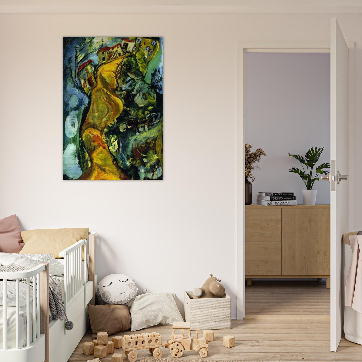 STREET AT CAGNES 1923 - Chaim Soutine Brushed Aluminum Print - 70x100 cm / 28x40 inches | Chaim Soutine Aluminum Print | Chaim Soutine Prints