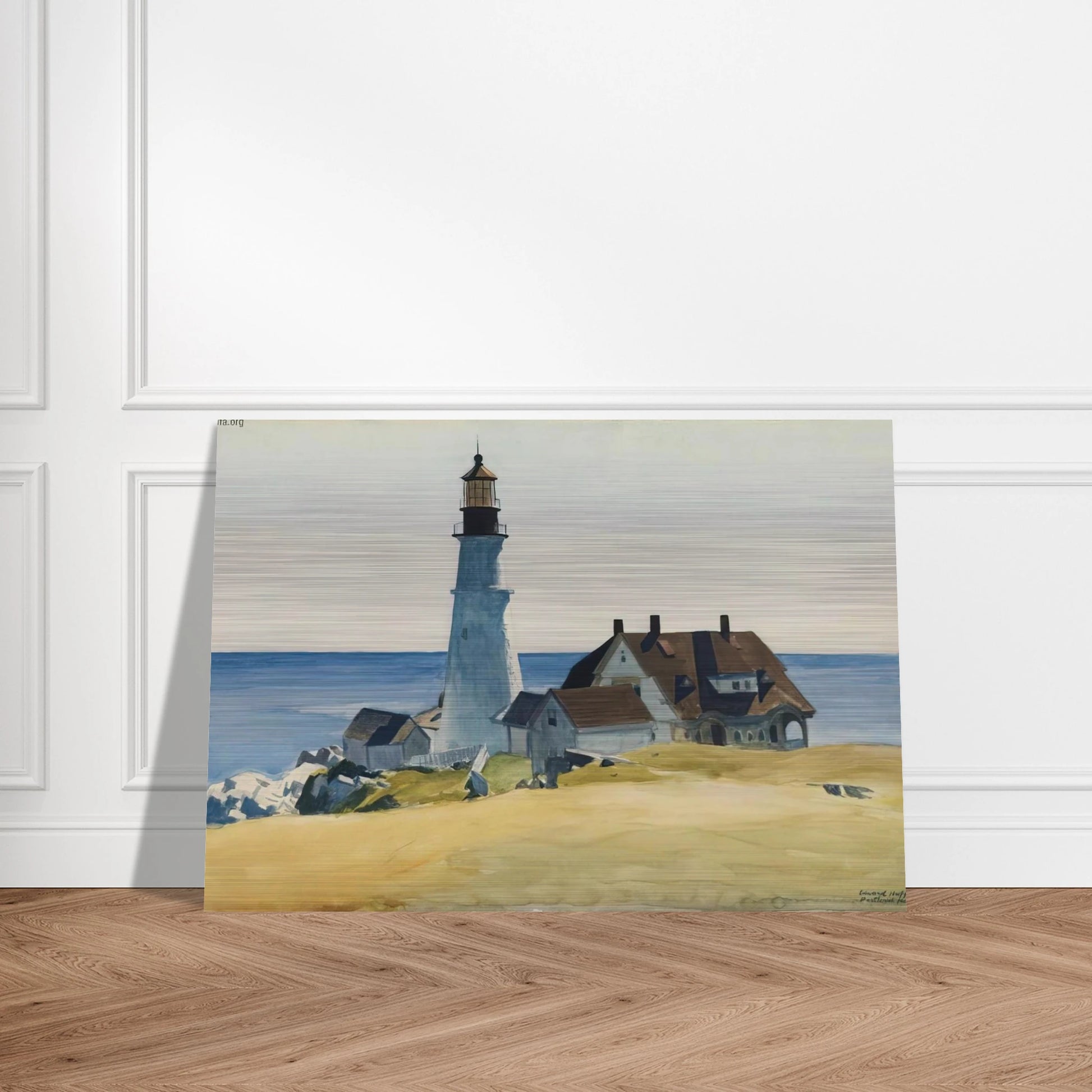 Lighthouse and Buildings, Portland Head, Cape Elizabeth, Maine - Edward Hopper Brushed Aluminum Print - 70x100 cm / 28x40 inches | Edward Hopper Aluminum Print | Edward Hopper Prints