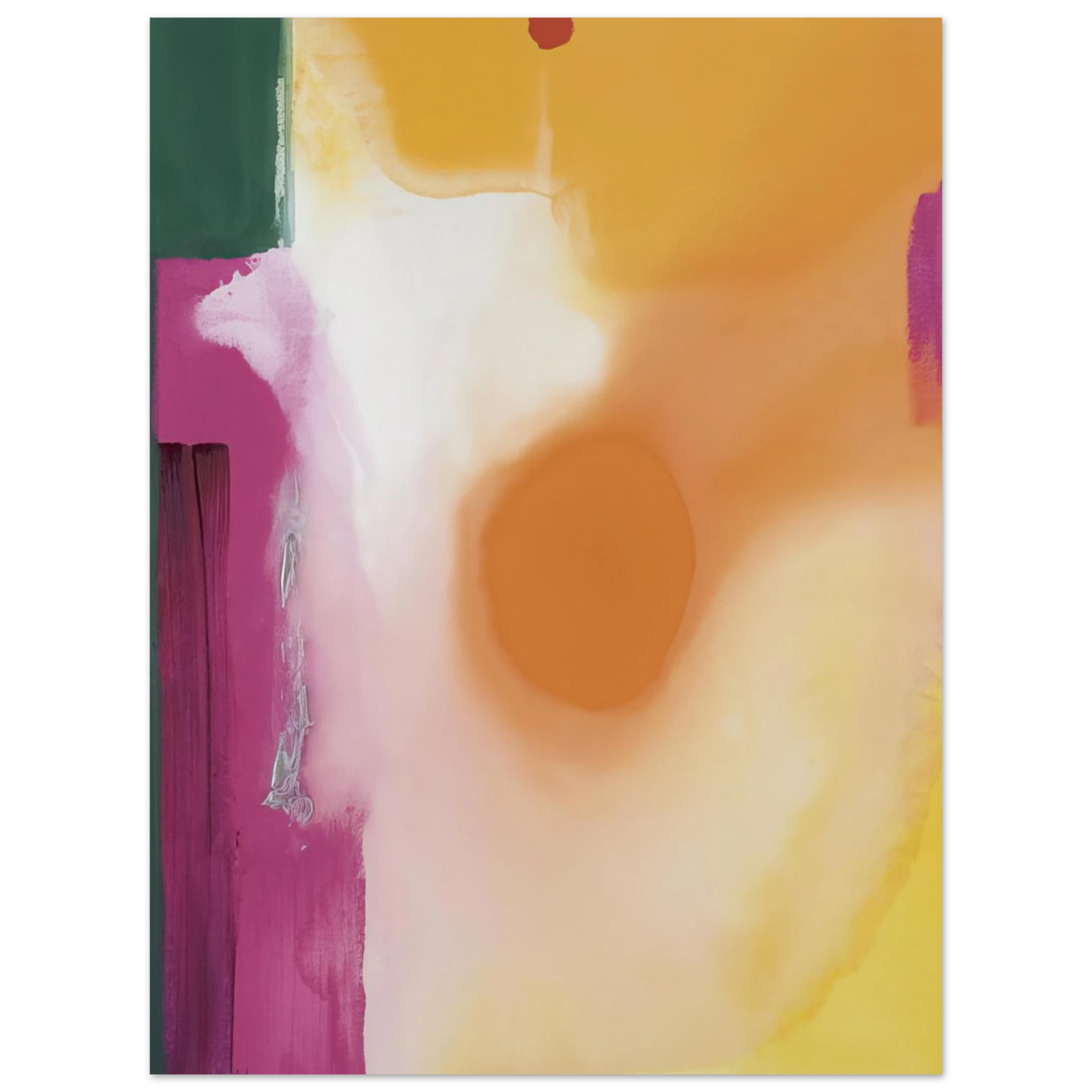 Helen Frankenthaler - Bullseye - 1989 Wall art - 28x43  cm / XL (11x17 inches) - Premium Wooden Framed Poster With Fine Art Paper-canvas - White frame
