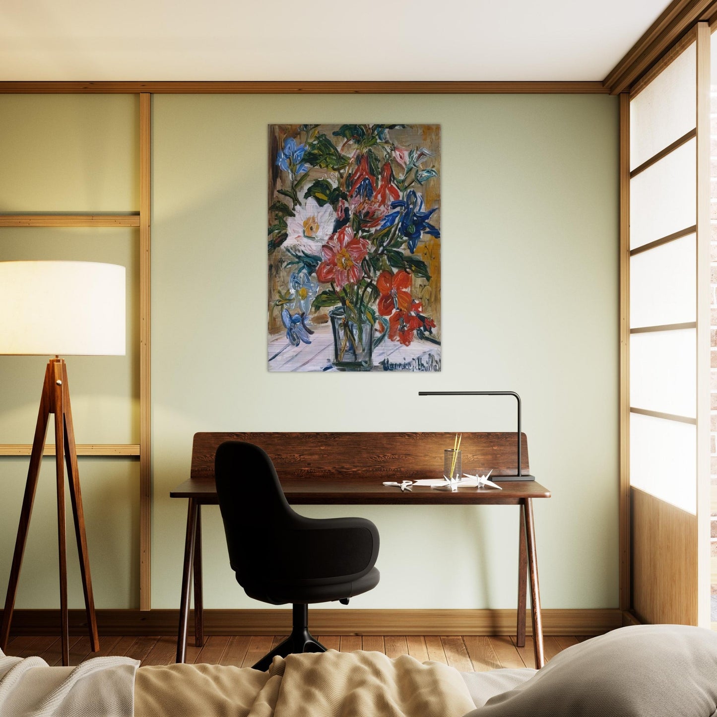 VASE WITH FLOWERS - Maurice Utrillo Brushed Aluminum Print - 70x100 cm / 28x40 inches | Maurice Utrillo Aluminum Print | Maurice Utrillo Prints