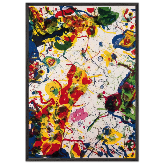 Untitled  SF-297  L L274  - Sam Francis 70x100 cm / 28x40 inches Framed Art Print – Black Wooden Frame