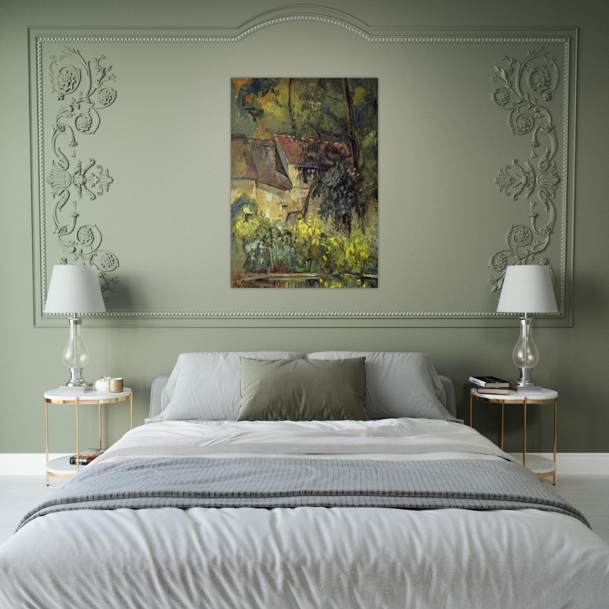 The House of Pere Lacroix in Auvers - Paul Cézanne Brushed Aluminum Print - 70x100 cm / 28x40 inches | Paul Cézanne Aluminum Print | Paul Cézanne Prints