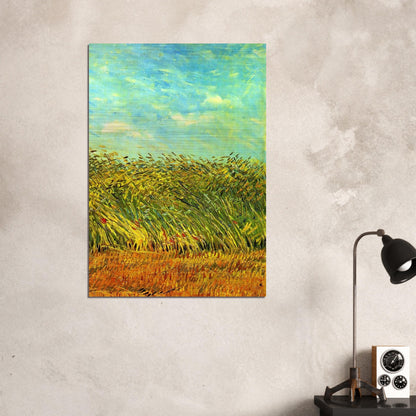 Wheat Field with a Lark - Vincent van Gogh Brushed Aluminum Print - 70x100 cm / 28x40 inches | Vincent van Gogh Aluminum Print | Vincent van Gogh Prints