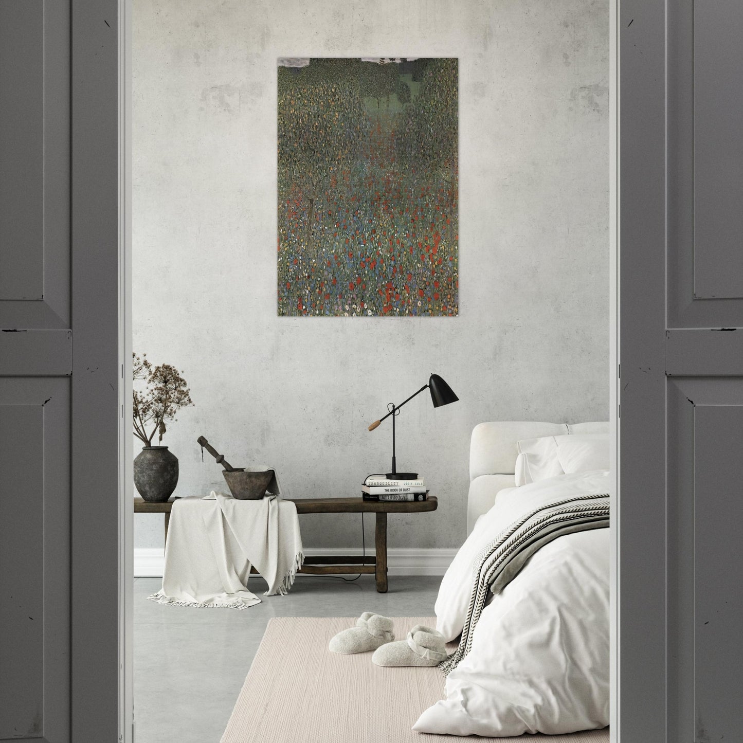 POPPY FIELD - Gustav Klimt Brushed Aluminum Print - 70x100 cm / 28x40 inches | Gustav Klimt Aluminum Print | Gustav Klimt Prints