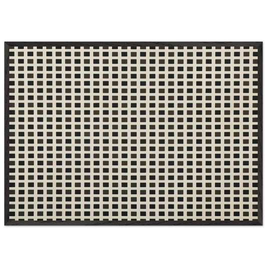 Repartition reguliere de carres - 1971 - Francois Morellet 70x100 cm / 28x40 inches Framed Art Print – Black Wooden Frame