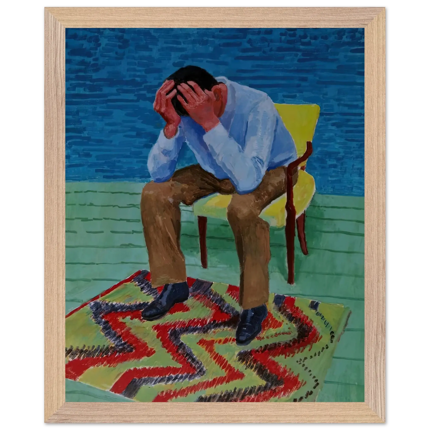 David Hockney - David Hockney Wall art - 40x50 cm / 16x20 Inches - Premium Wooden Framed Poster With Fine Art Paper - Wood frame