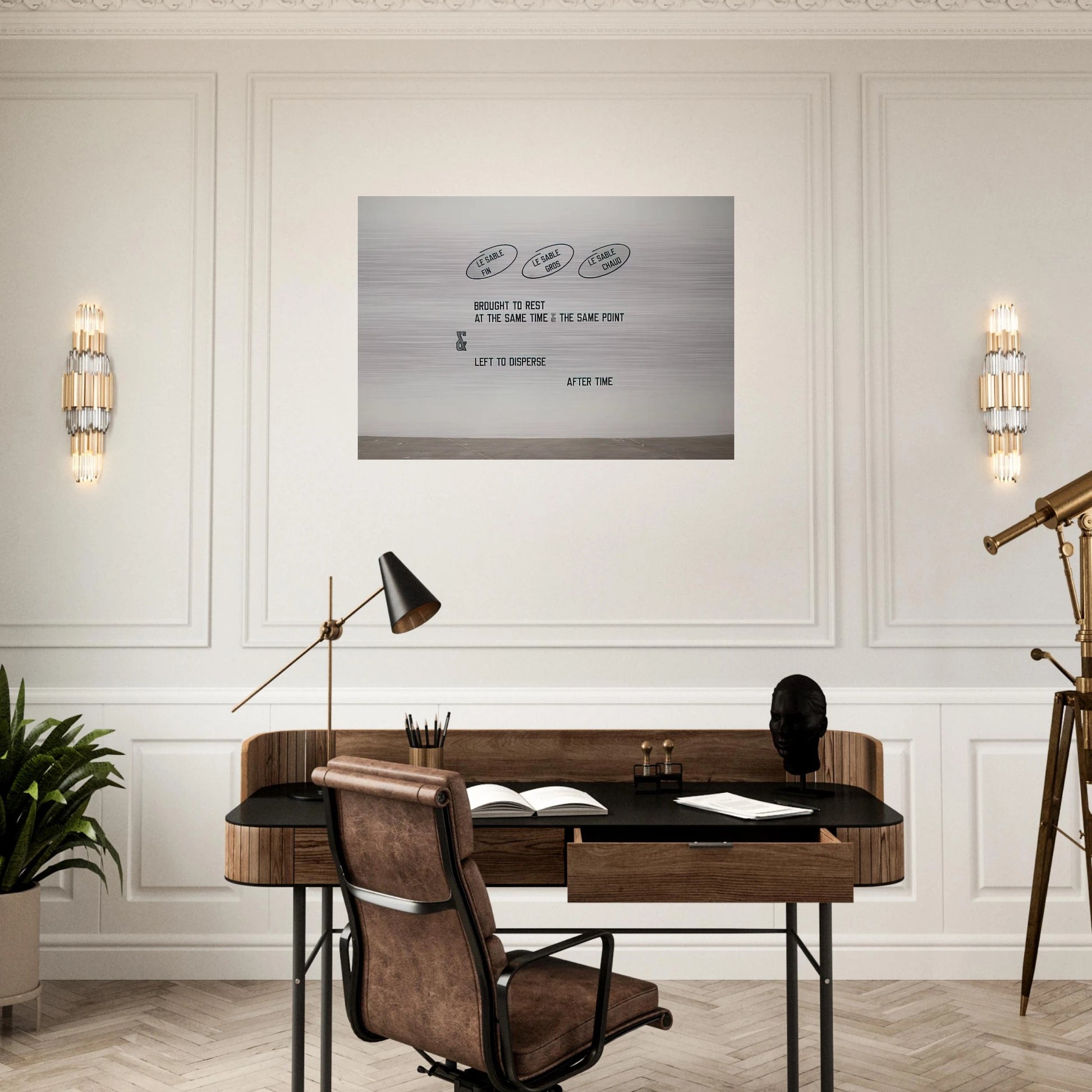 Le sable fin... - 2008 - Lawrence Weiner Brushed Aluminum Print - 70x100 cm / 28x40 inches | Lawrence Weiner Aluminum Print | Lawrence Weiner Prints