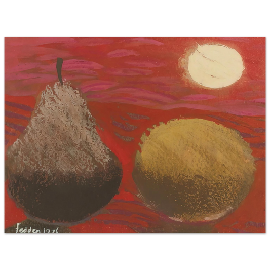 Mary Fedden - Still Life on Red - 1976  75x100 cm / 30x40inches Fine Art Poster
