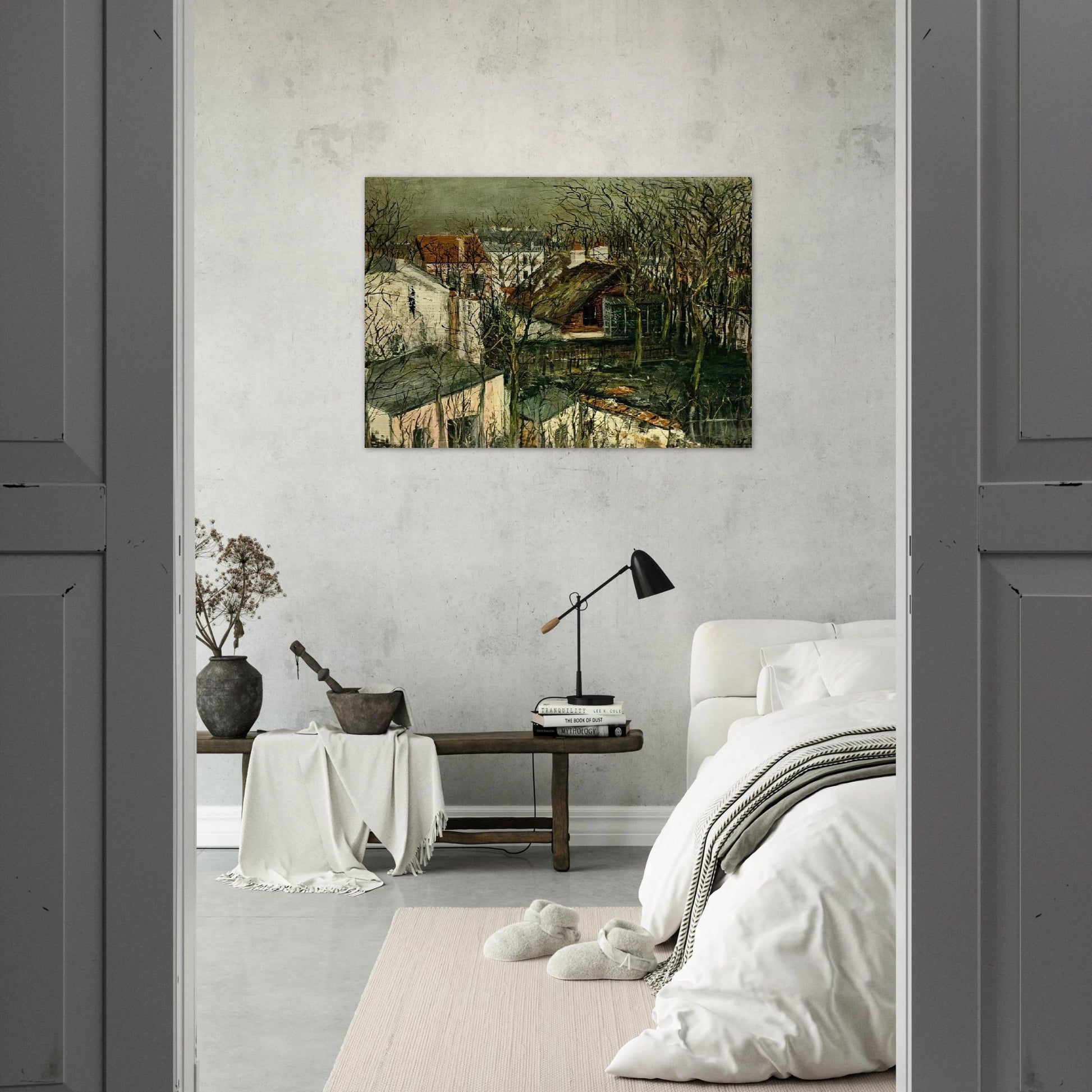 THE BERLIOZ HOUSE - Maurice Utrillo Brushed Aluminum Print - 70x100 cm / 28x40 inches | Maurice Utrillo Aluminum Print | Maurice Utrillo Prints