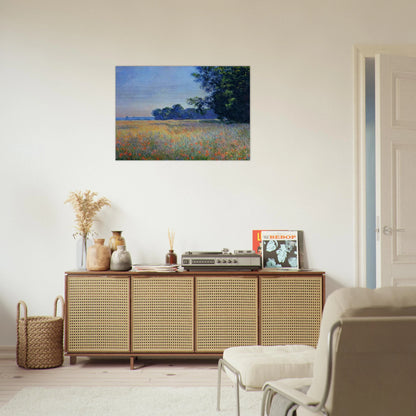 Oat and Poppy Field, Giverny - claude monet Brushed Aluminum Print - 70x100 cm / 28x40 inches | claude monet Aluminum Print | claude monet Prints