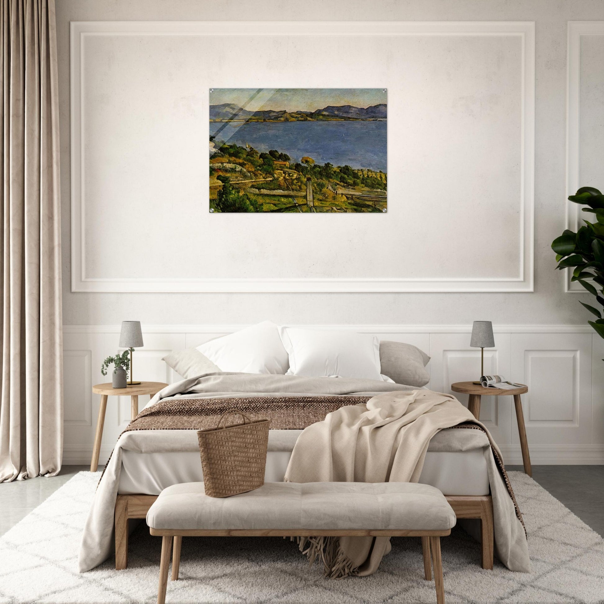 Sea at L'Estaque - Paul Cézanne Acrylic Print - 70x100 cm / 28x40″ inches | Paul Cézanne Wall Art | Paul Cézanne Prints