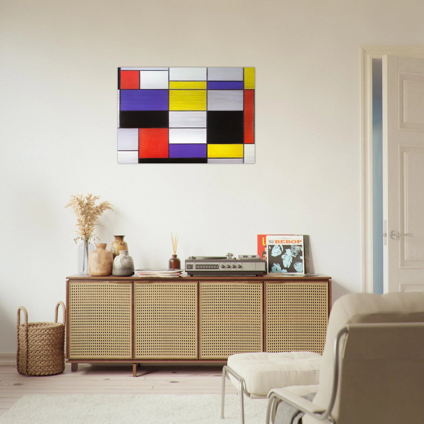 Composition A - Piet Mondrian Brushed Aluminum Print - 70x100 cm / 28x40 inches | Piet Mondrian Aluminum Print | Piet Mondrian Prints