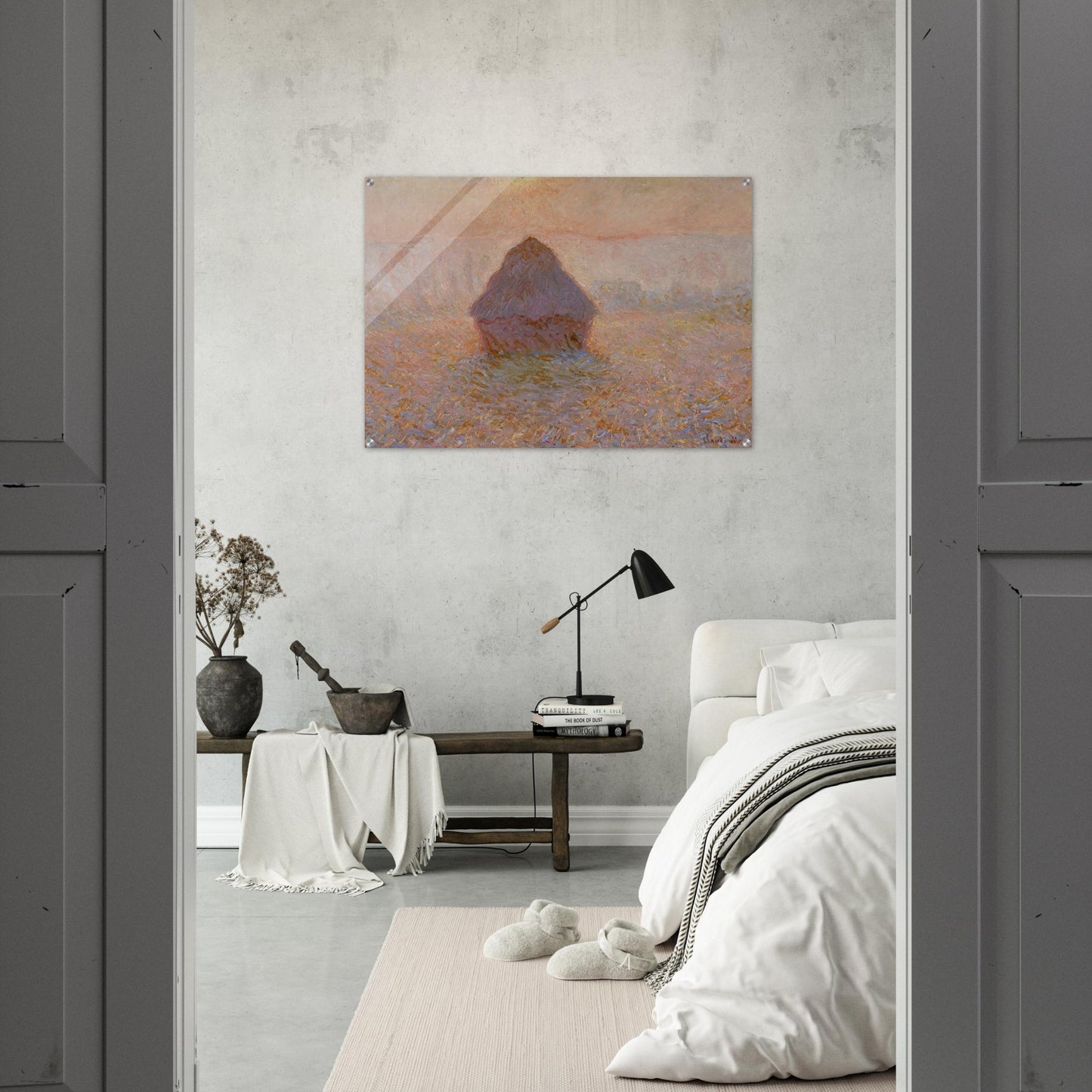 Grainstack, Sun in the Mist - claude monet Acrylic Print - 70x100 cm / 28x40″ inches | claude monet Wall Art | claude monet Prints