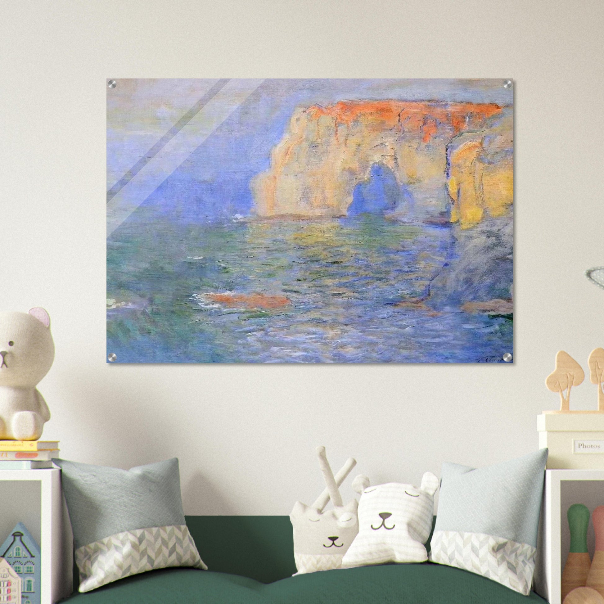 The Manneport, Reflections of Water - claude monet Acrylic Print - 70x100 cm / 28x40″ inches