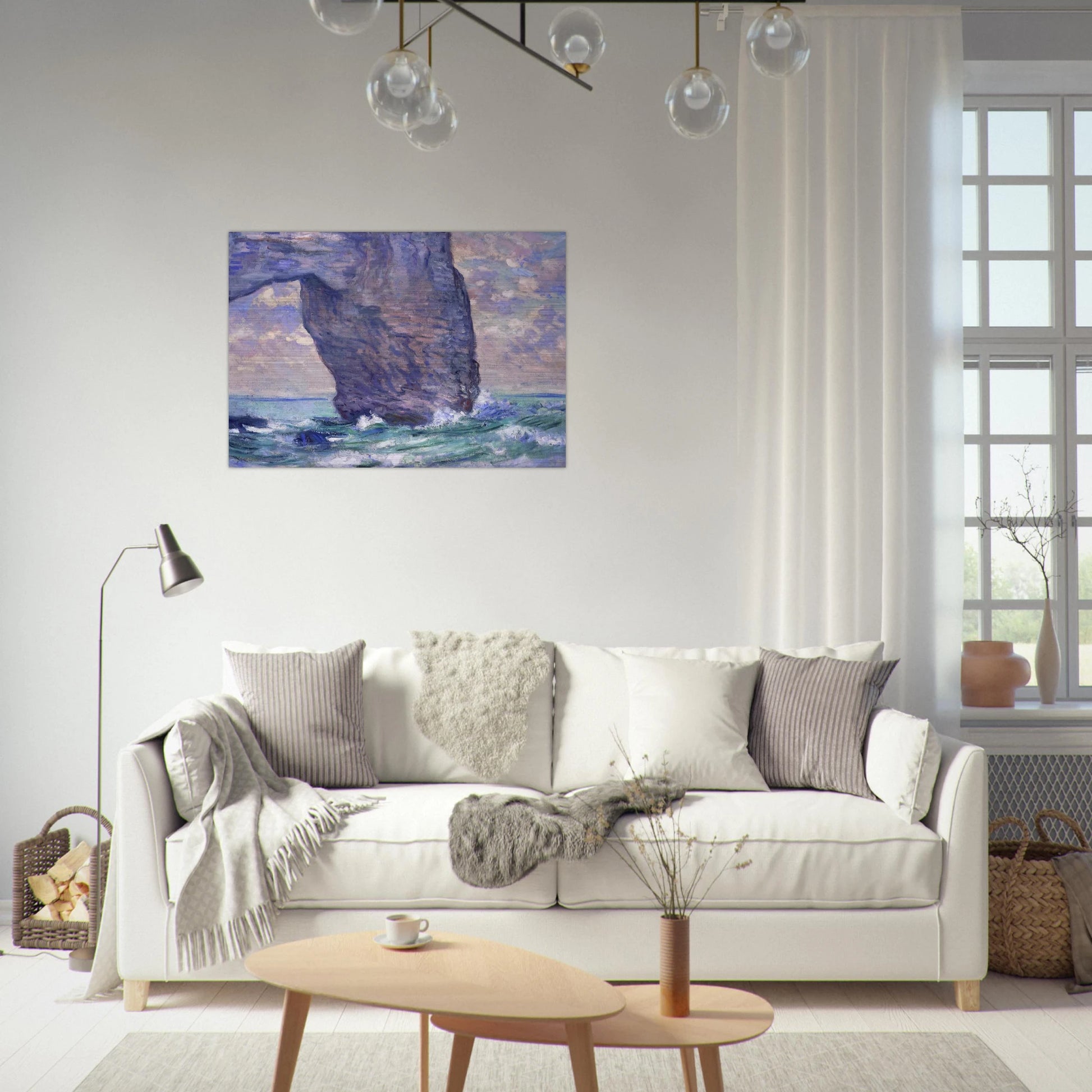 The Manneport, Seen from Below - claude monet Brushed Aluminum Print - 70x100 cm / 28x40 inches | claude monet Aluminum Print | claude monet Prints