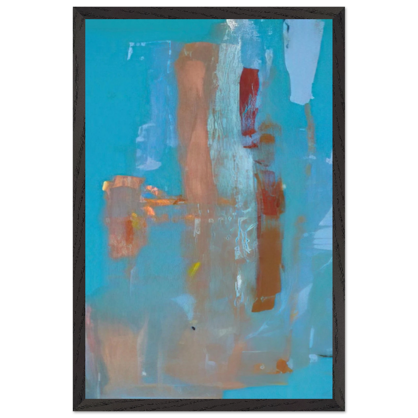 Helen Frankenthaler - In on Blue - 1976 Wall art - 40x50 cm / 16x20 inches - Premium Wooden Framed Poster With Fine Art Paper-canvas - Wood frame