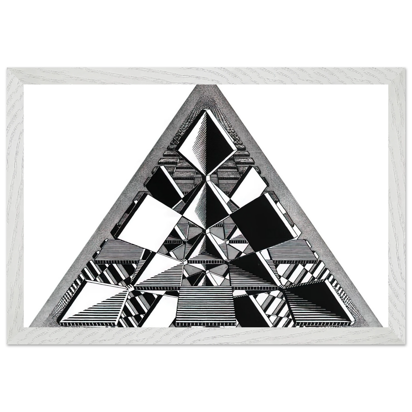 MC Escher - THREE INTERSECTING PLANES Wall Art - 60x80 cm / 24x32 inches - Premium Wooden Framed Poster With Fine Art Paper-canvas - Black frame