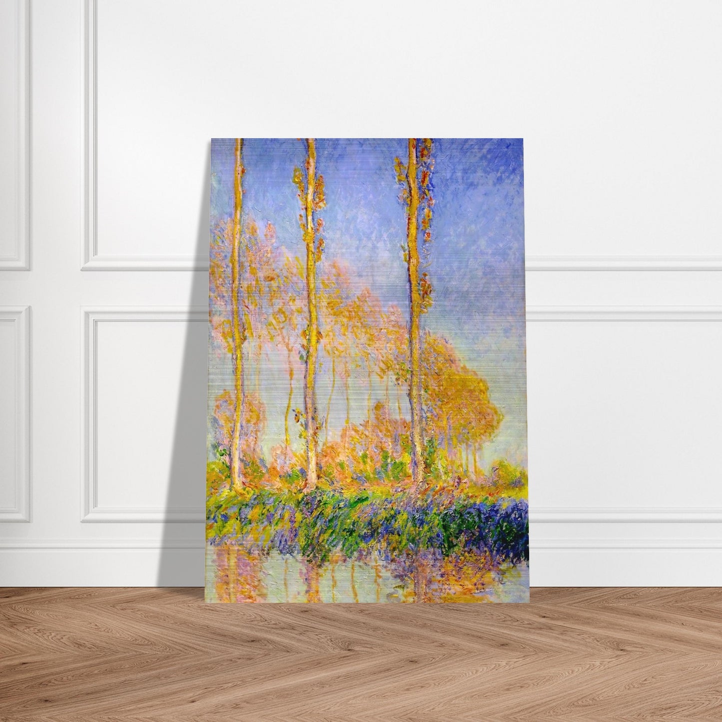 Poplars, Autumn, Pink Effect - claude monet Brushed Aluminum Print - 70x100 cm / 28x40 inches | claude monet Aluminum Print | claude monet Prints