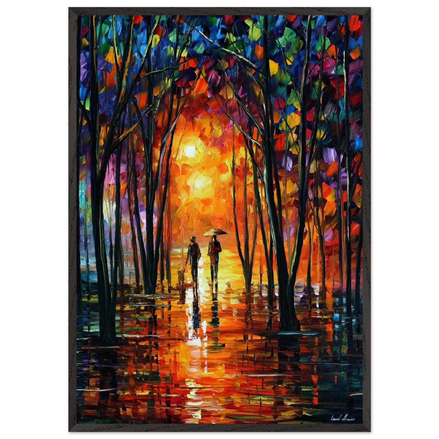 Leonid Afremov N18 - Leonid Afremov 70x100 cm / 28x40 inches Framed Art Print – Black Wooden Frame