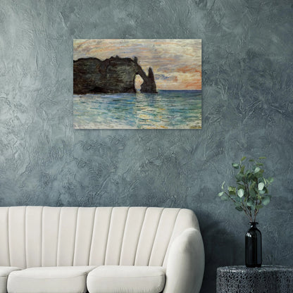 The Manneport, Cliff at Etretat - claude monet Brushed Aluminum Print - 70x100 cm / 28x40 inches | claude monet Aluminum Print | claude monet Prints
