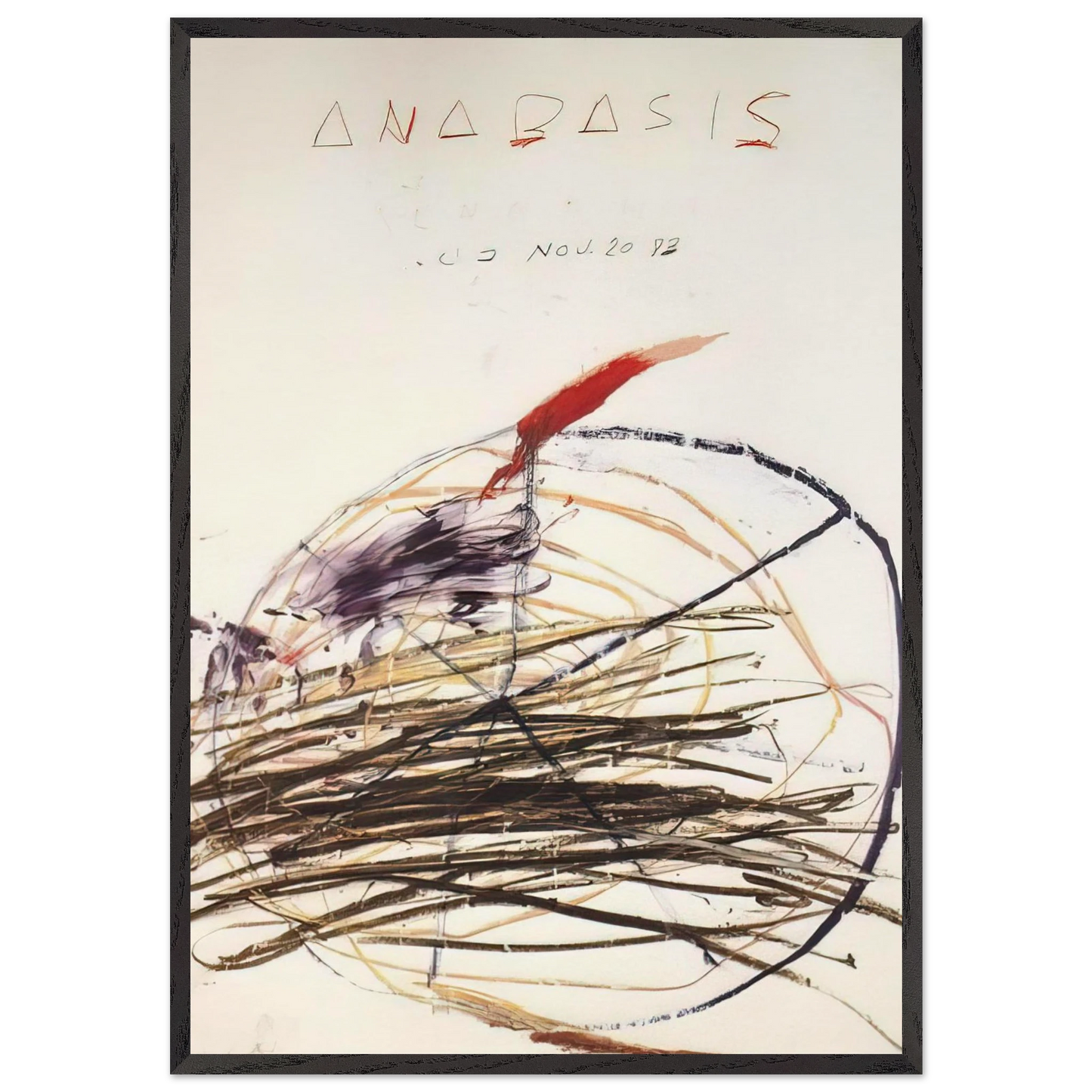 Anabasis  Xenephon  - Cy Twombly 70x100 cm / 28x40 inches Framed Art Print – Black Wooden Frame