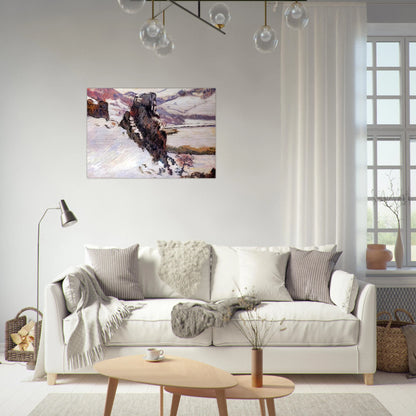 Creuse under the snow - 1890 - Armand Guillaumin Brushed Aluminum Print - 70x100 cm / 28x40 inches | Armand Guillaumin Aluminum Print | Armand Guillaumin Prints