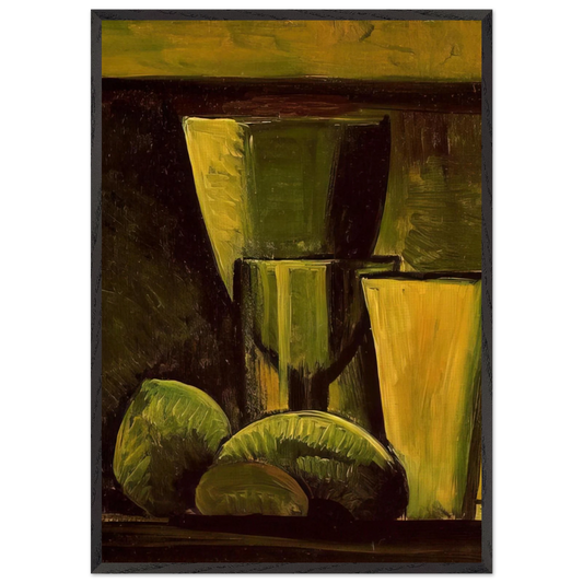 Still life - 1908 - Pablo Picasso 70x100 cm / 28x40 inches Framed Art Print – Black Wooden Frame