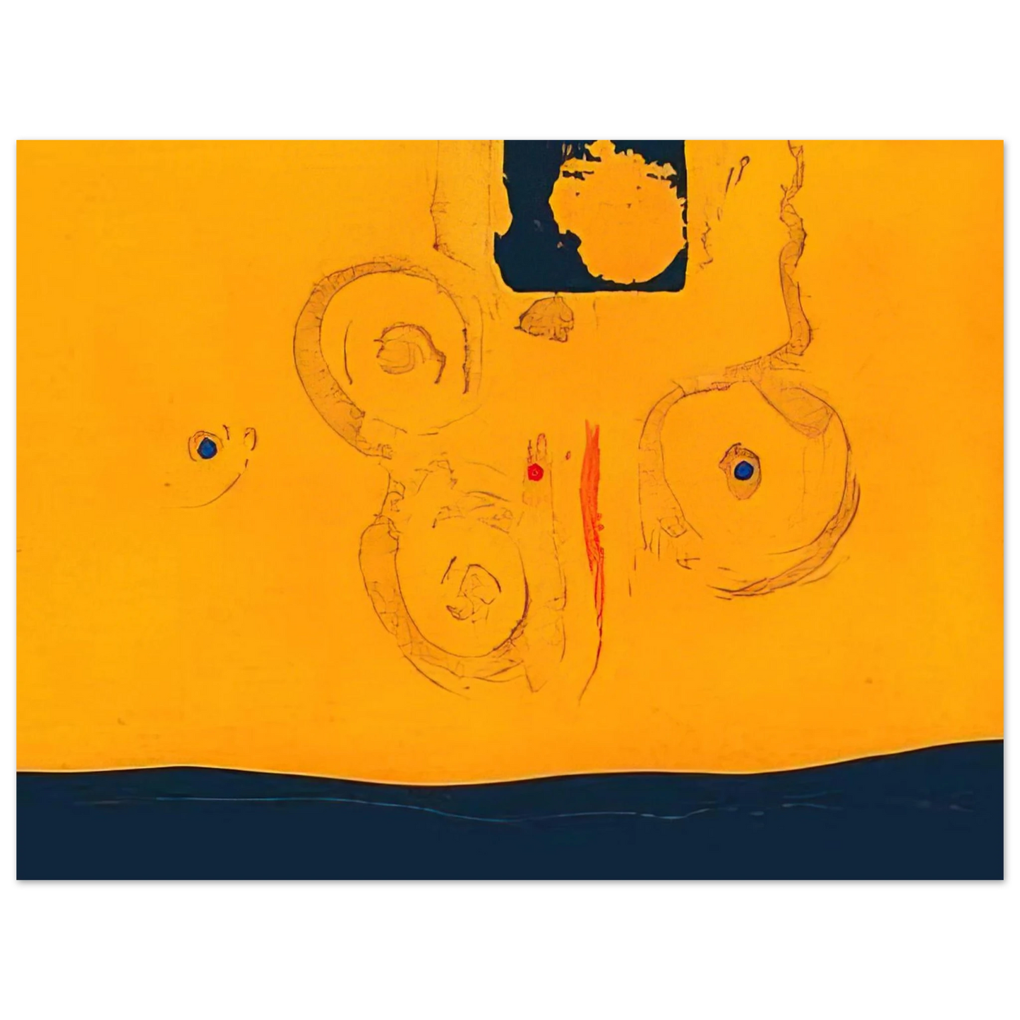 Helen Frankenthaler - Plaza Real - 1988 Wall art - 70x100 cm / 28x40 inches - Premium Wooden Framed Poster With Fine Art Paper-canvas - White frame