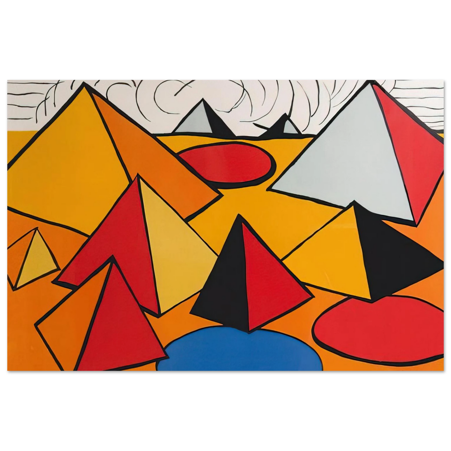 Alexander Calder - PRYAMIDS AND CLOUDS 1970 Fine Art Poster