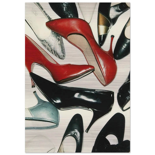 Shoes - Andy Warhol Brushed Aluminum Print - 70x100 cm / 28x40 inches | Andy Warhol Aluminum Print | Andy Warhol Prints