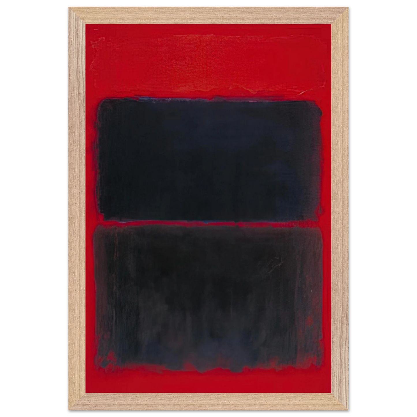 Mark Rothko - Light Red Over Black - 1957 Wall Art - 60x80 cm / 24x32 inches - Premium Wooden Framed Poster With Fine Art Paper-canvas - White frame