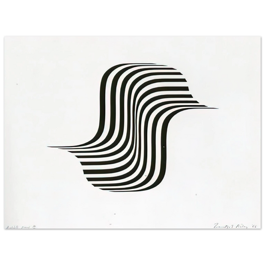 Bridget Riley - UNTITLED WINGED CURVE 1966  75x100 cm / 30x40inches Fine Art Poster