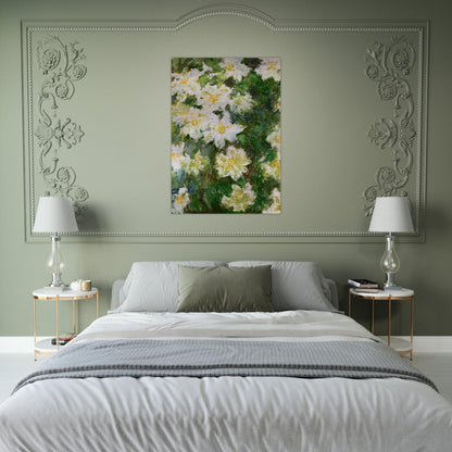 White Clematis - claude monet Brushed Aluminum Print - 70x100 cm / 28x40 inches | claude monet Aluminum Print | claude monet Prints