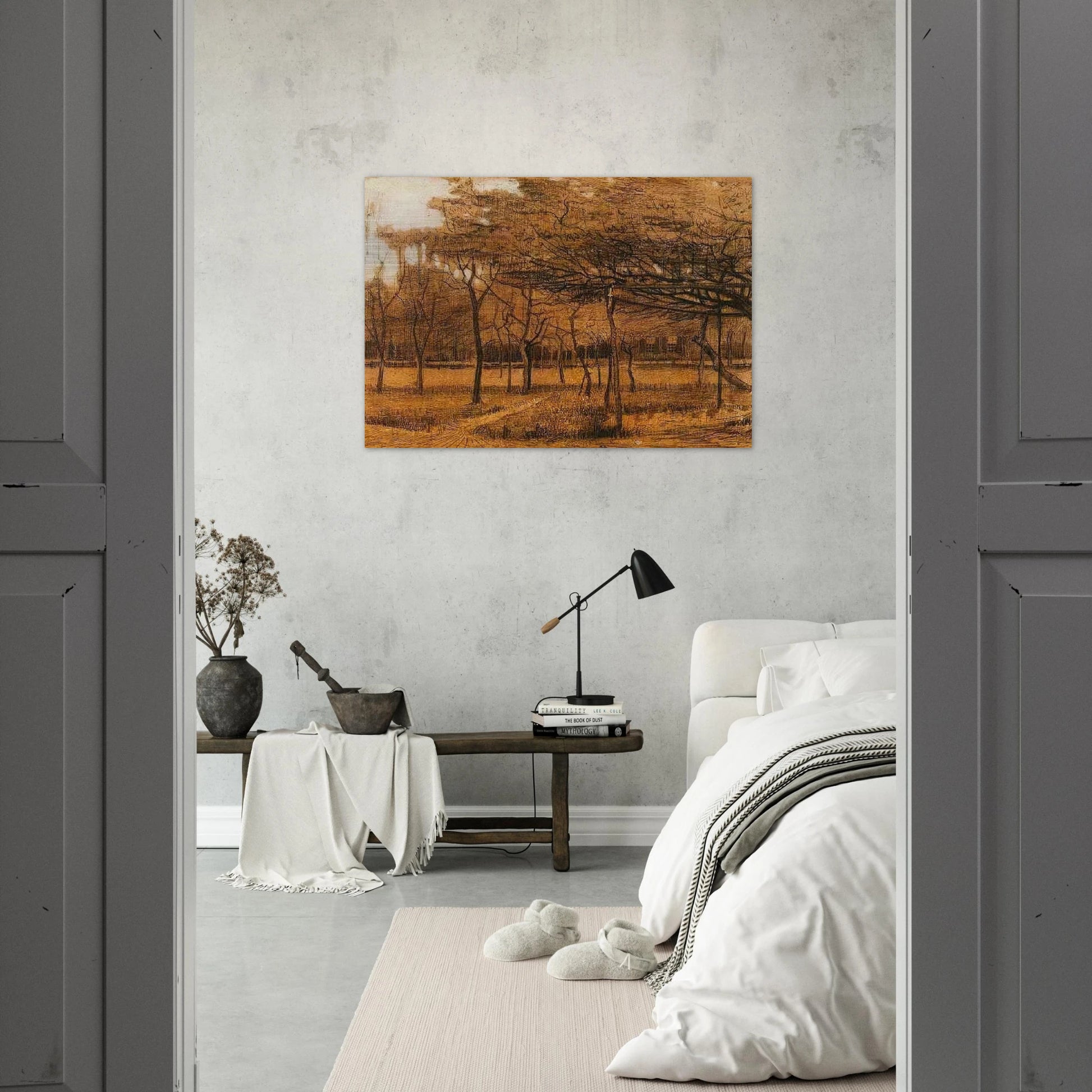 Landscape with Trees - Vincent van Gogh Brushed Aluminum Print - 70x100 cm / 28x40 inches | Vincent van Gogh Aluminum Print | Vincent van Gogh Prints