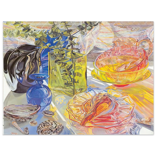 Janet Fish - GLASS AND SHELLS 1990  75x100 cm / 30x40inches Fine Art Poster