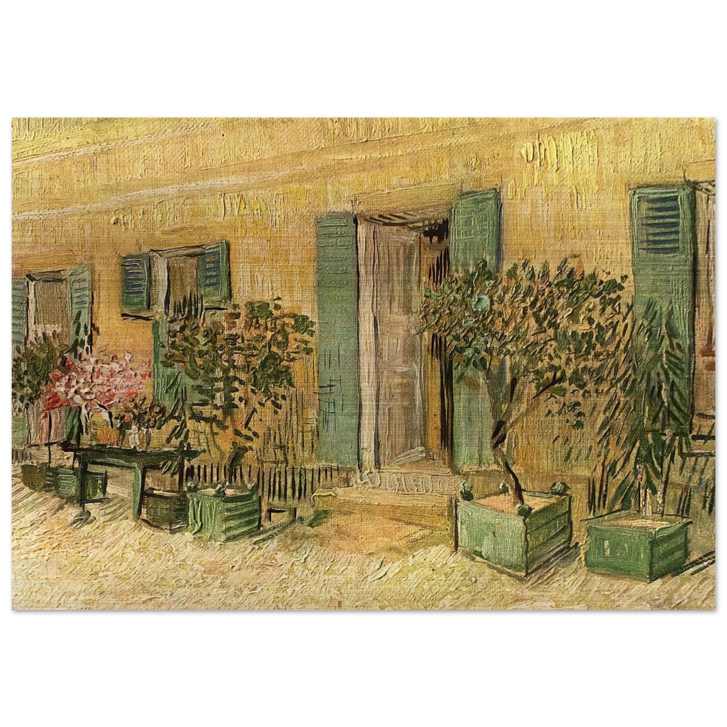 Exterior of a Restaurant at Asnieres - Vincent van Gogh Brushed Aluminum Print - 70x100 cm / 28x40 inches | Vincent van Gogh Aluminum Print | Vincent van Gogh Prints