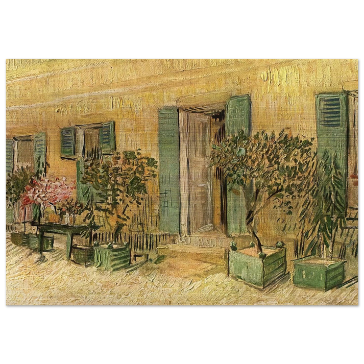 Exterior of a Restaurant at Asnieres - Vincent van Gogh Brushed Aluminum Print - 70x100 cm / 28x40 inches | Vincent van Gogh Aluminum Print | Vincent van Gogh Prints