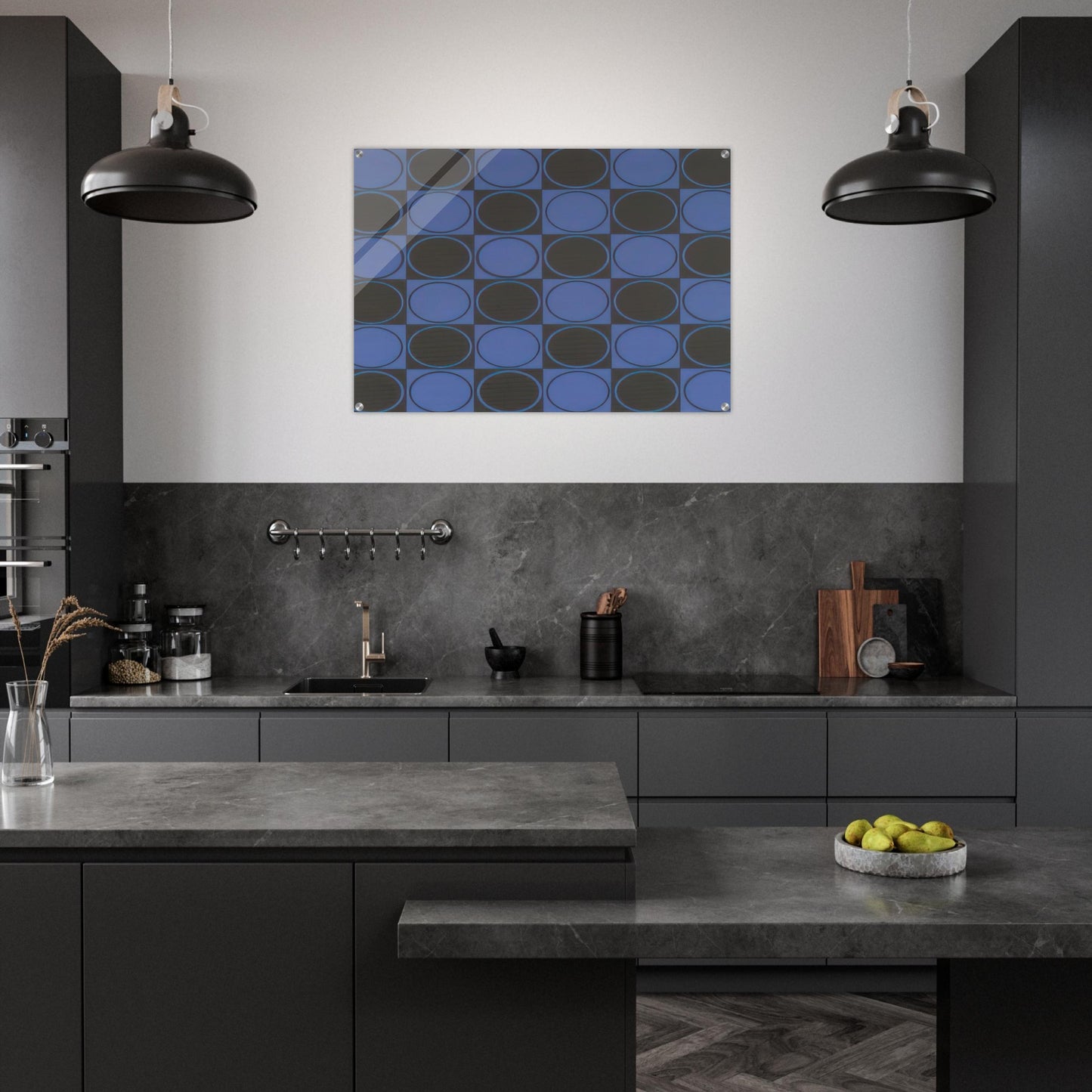 Carre bleu et noir - 1980 - Antonio Asis Acrylic Print - 70x100 cm / 28x40″ inches