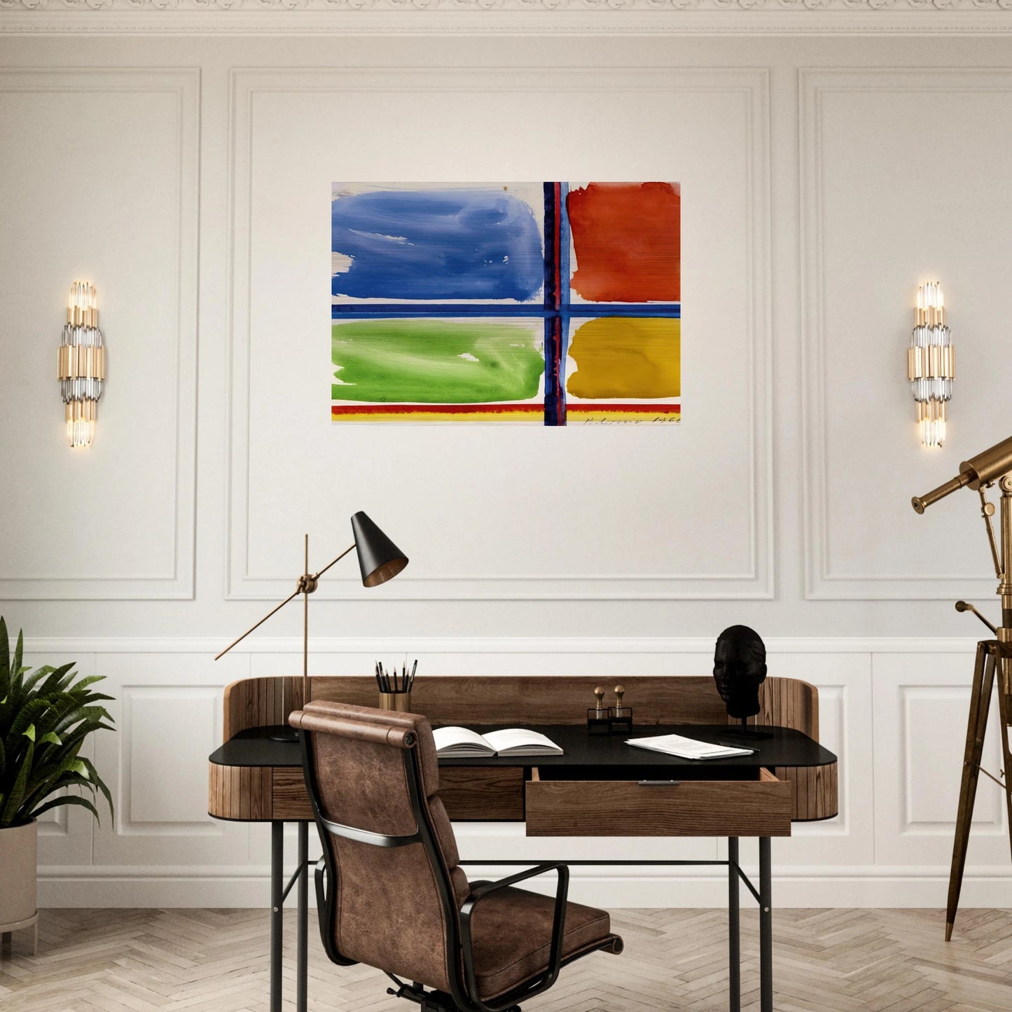 FENSTERKREUZ II 1966 - BLINKY PALERMO Brushed Aluminum Print - 70x100 cm / 28x40 inches | BLINKY PALERMO Aluminum Print | BLINKY PALERMO Prints
