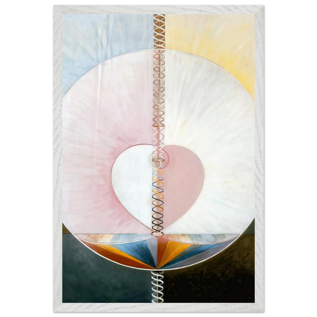 Hilma af Klint - WHAT A HUMAN BEING IS 1910 Wall art - 45x60 cm / 18x24 Inches - Premium Wooden Framed Poster With Fine Art Paper - White frame