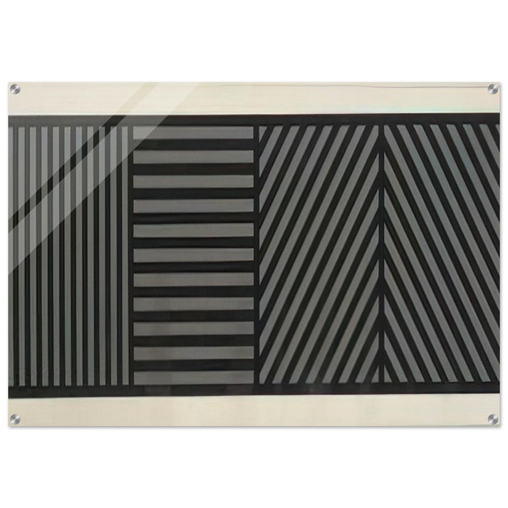 Bands of Lines One Inch Wide in Four Directions in Black and Gray - Sol LeWitt Acrylic Print - 70x100 cm / 28x40″ inches