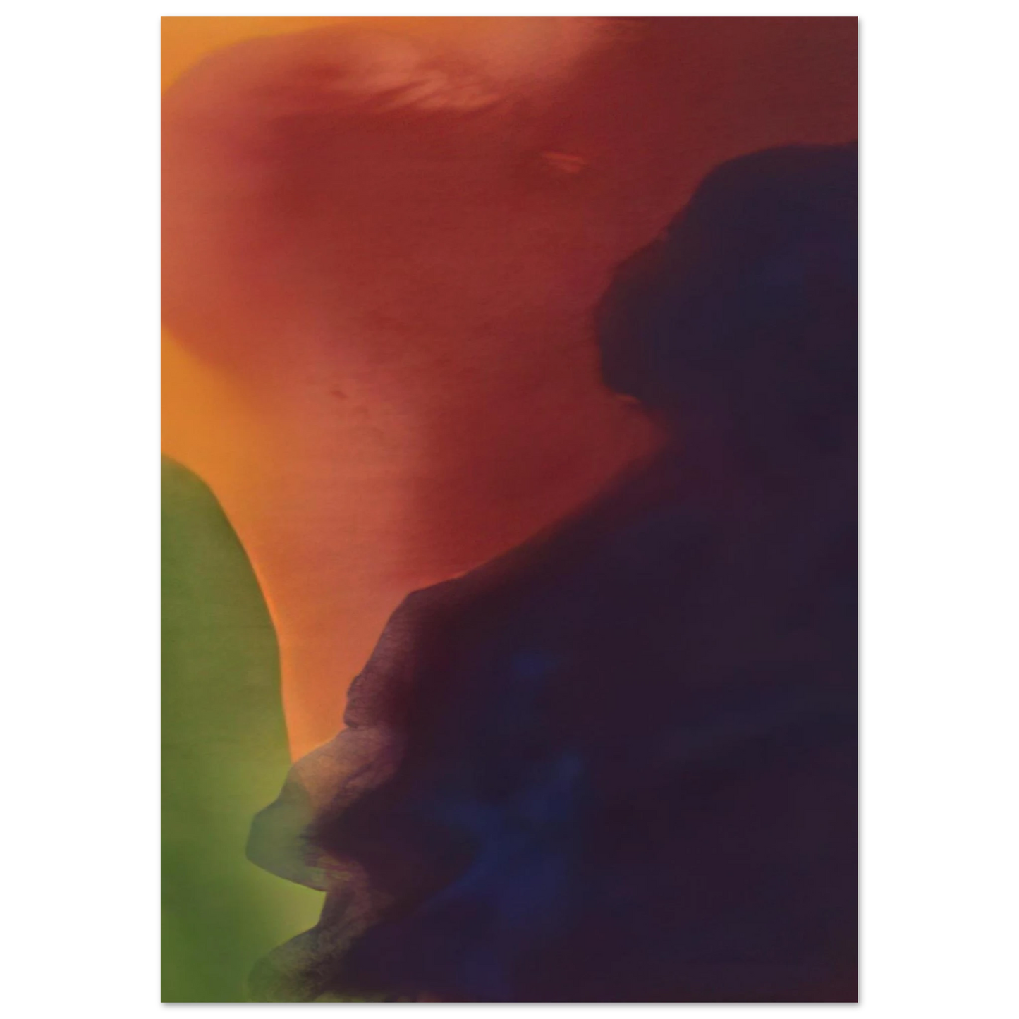 Helen Frankenthaler - Blue Atmosphere III - 1963 Wall art - 13x18 cm / 5x7 inches - Premium Wooden Framed Poster With Fine Art Paper-canvas - White frame
