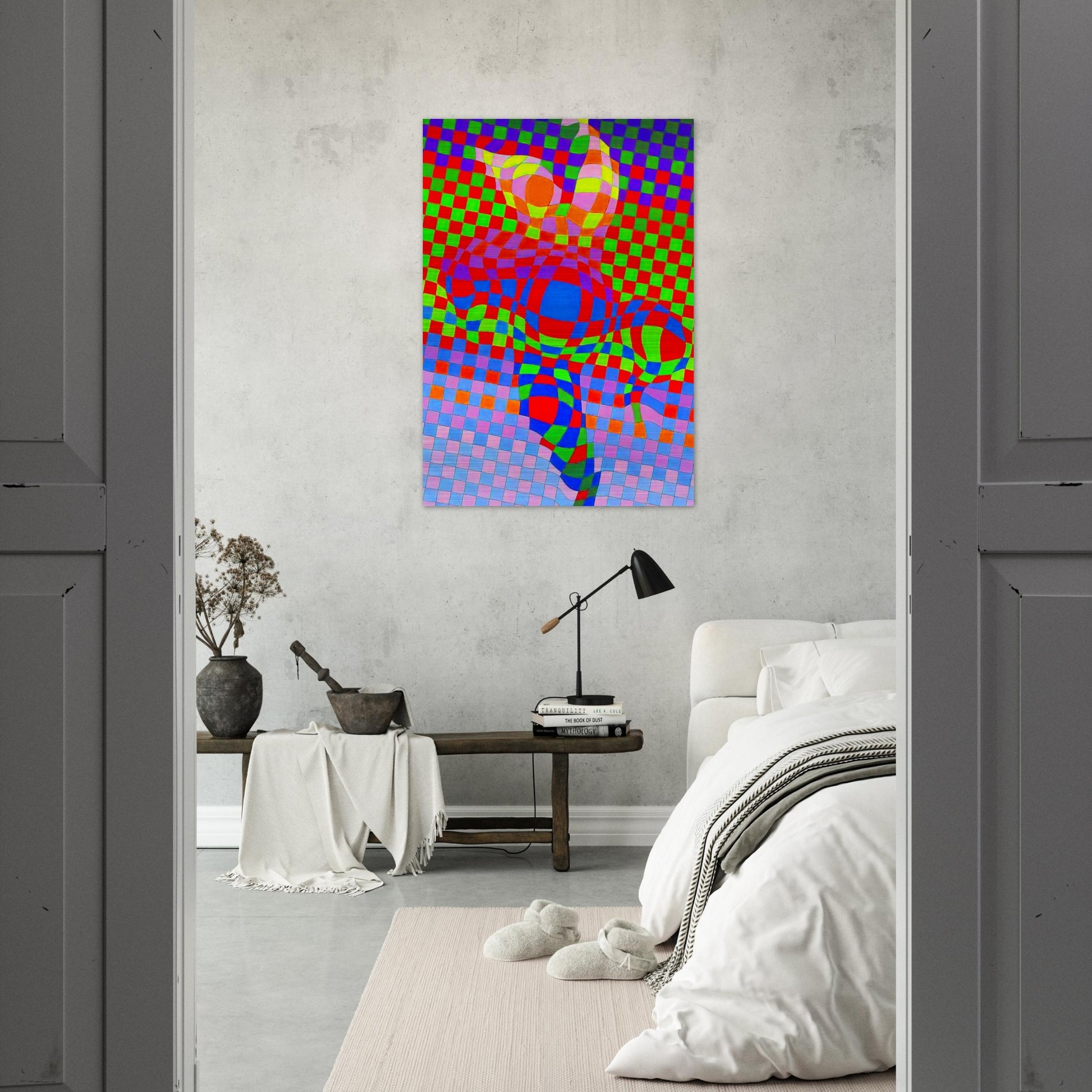 Harlequin - Victor Vasarely Brushed Aluminum Print - 70x100 cm / 28x40 inches | Victor Vasarely Aluminum Print | Victor Vasarely Prints