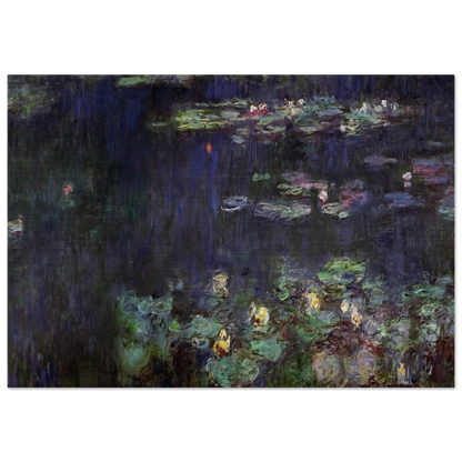 Water Lilies, Green Reflection right half - claude monet Brushed Aluminum Print - 70x100 cm / 28x40 inches | claude monet Aluminum Print | claude monet Prints