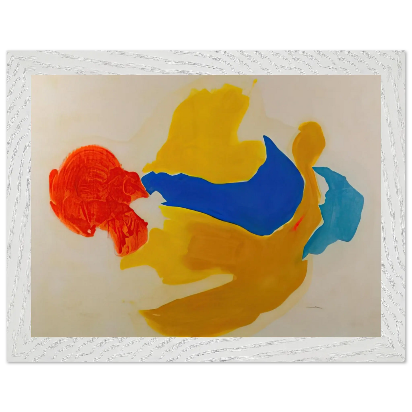 Helen Frankenthaler - Blue Jay - 1963  United States Wall art - 27x35 cm / 11x14 Inches - Premium Wooden Framed Poster With Fine Art Paper - Black frame