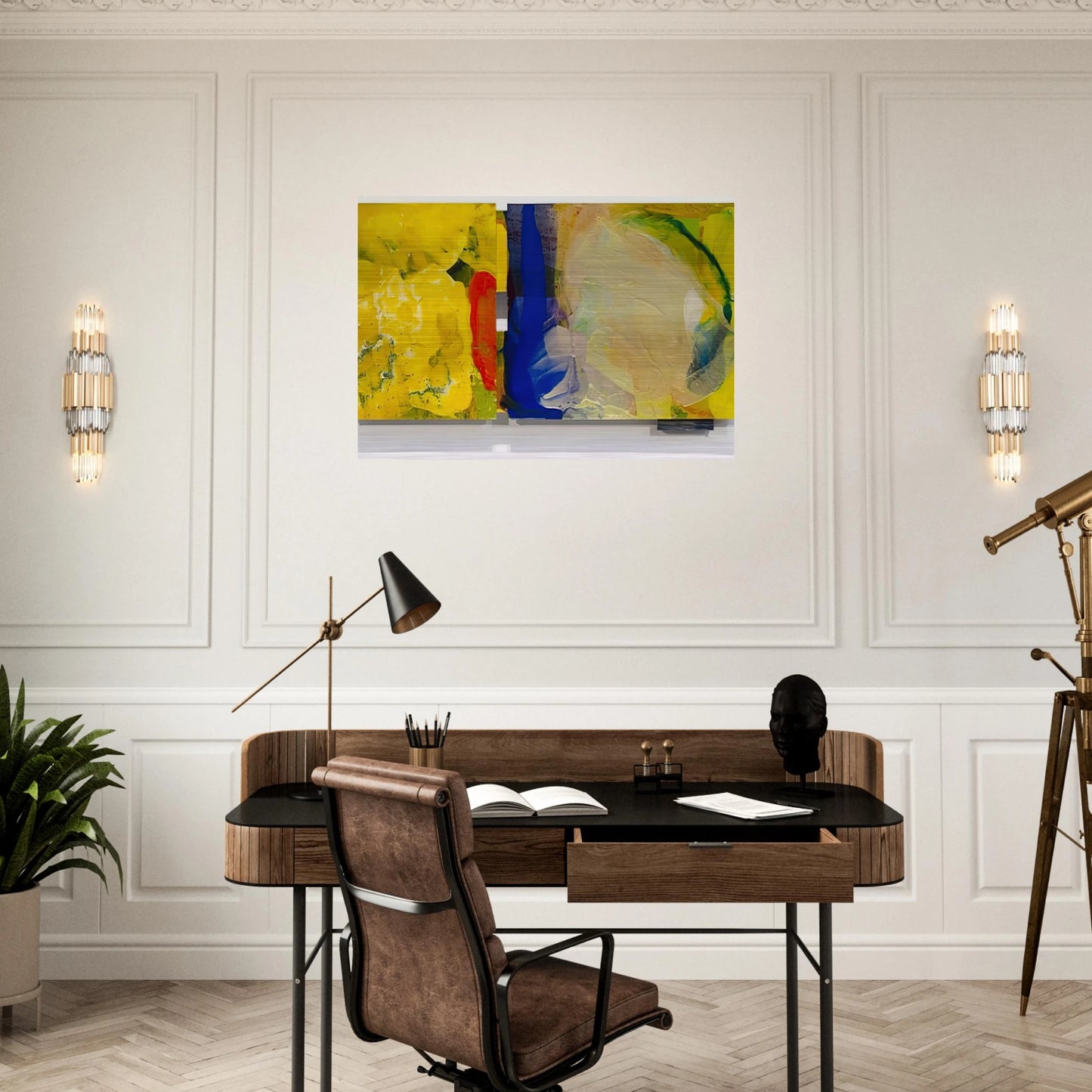 Fog Light - Sam Gilliam Brushed Aluminum Print - 70x100 cm / 28x40 inches | Sam Gilliam Aluminum Print | Sam Gilliam Prints