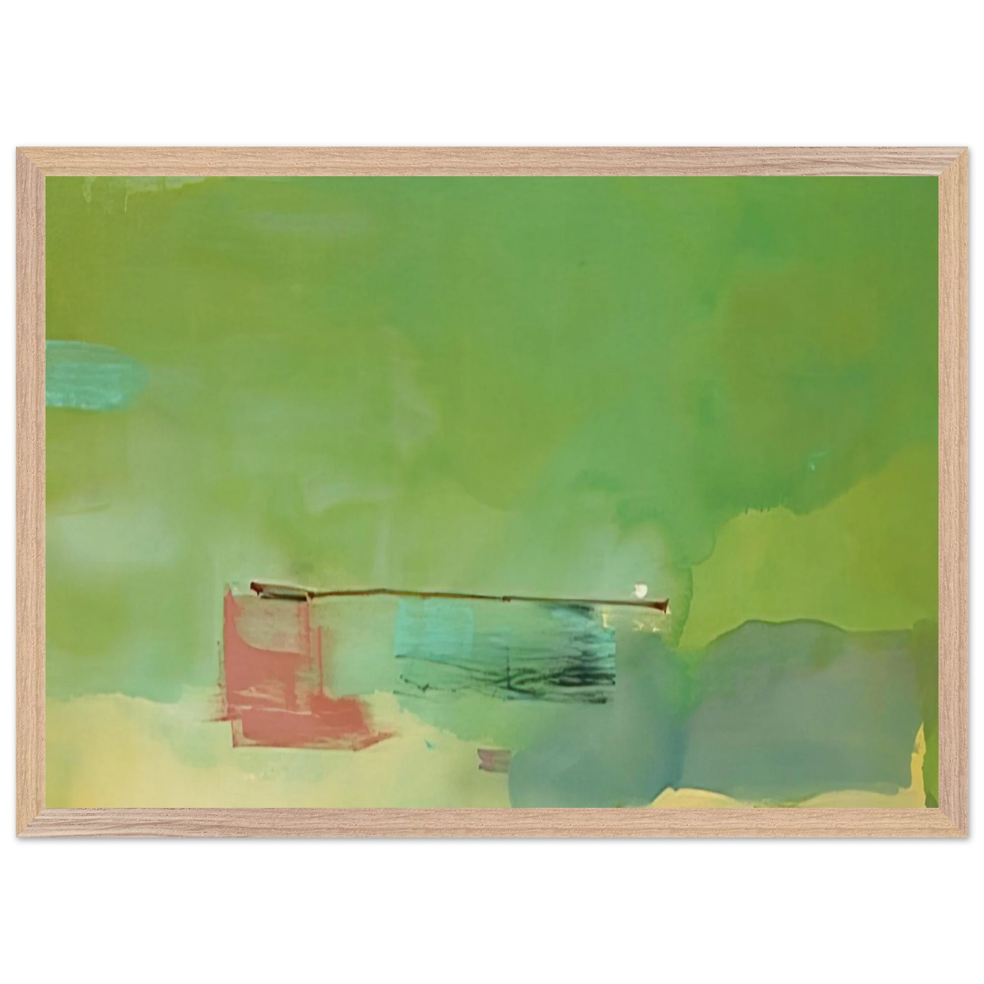 Helen Frankenthaler - Springscape - 1975 Wall art - 21x29.7 cm / 8x12" - Premium Wooden Framed Poster With Fine Art Paper-canvas - White frame