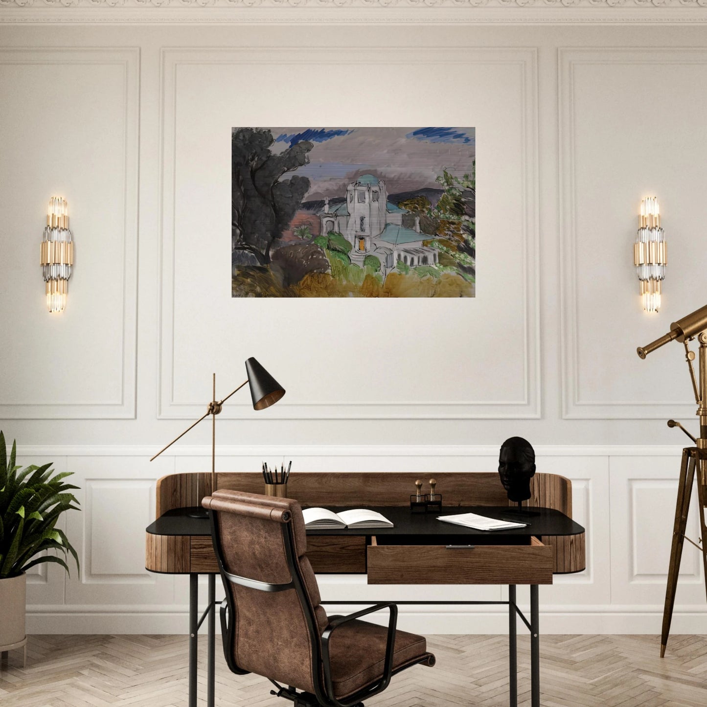 BLUE VILLA 1918 - Henri Matisse Brushed Aluminum Print - 70x100 cm / 28x40 inches | Henri Matisse Aluminum Print | Henri Matisse Prints