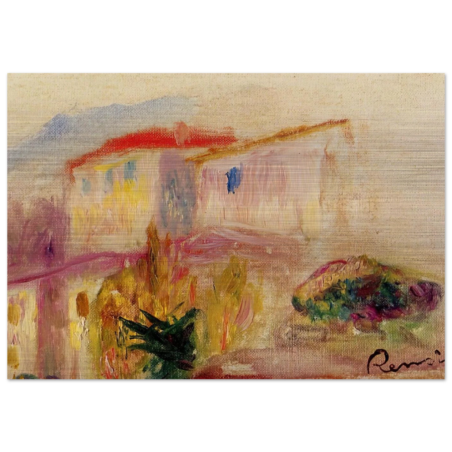 Le Poste at Cagnes study - Pierre-Auguste Renoir Brushed Aluminum Print - 70x100 cm / 28x40 inches | Pierre-Auguste Renoir Aluminum Print | Pierre-Auguste Renoir Prints