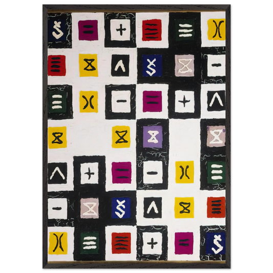 The Great Mystery II - 1960 - Alfred Jensen 70x100 cm / 28x40 inches Framed Art Print – Black Wooden Frame